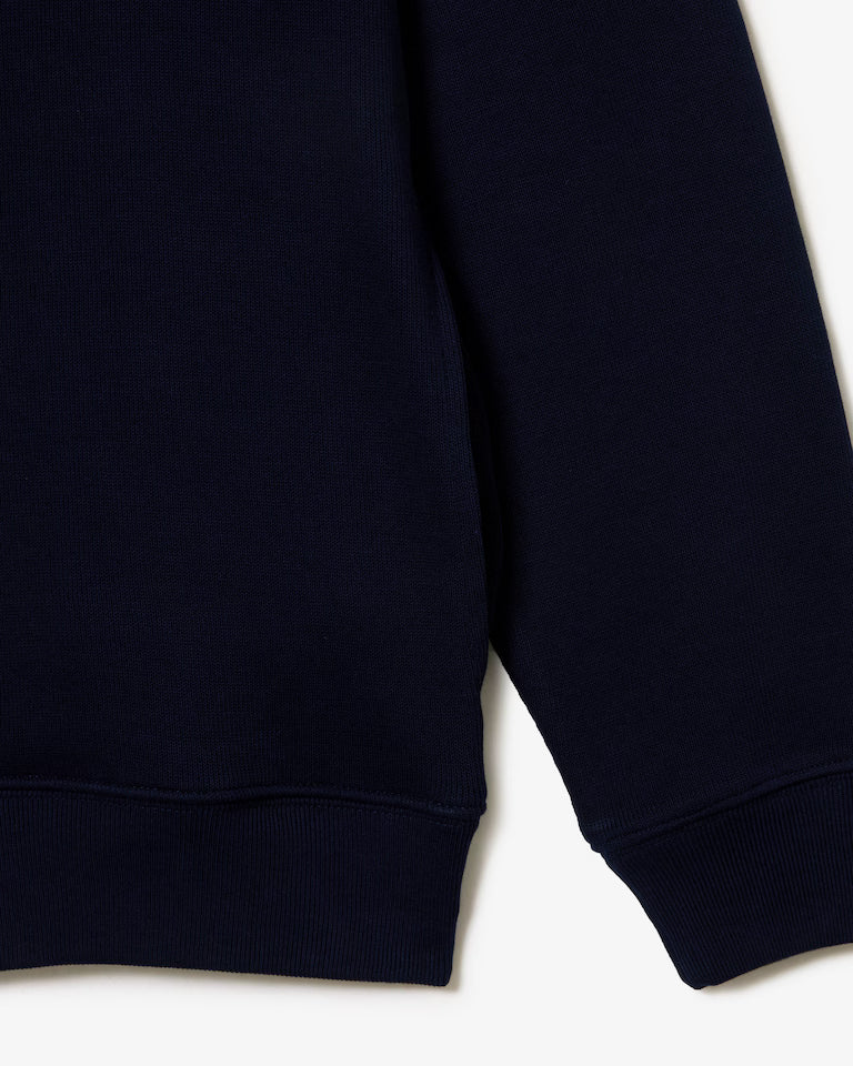 Zip-Up High Neck Interlock Sweatshirt Navy