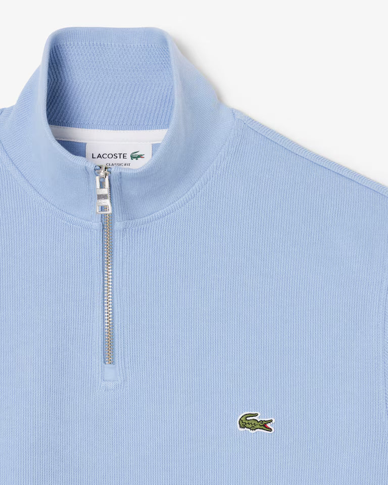 Zip-Up High Neck Interlock Sweatshirt