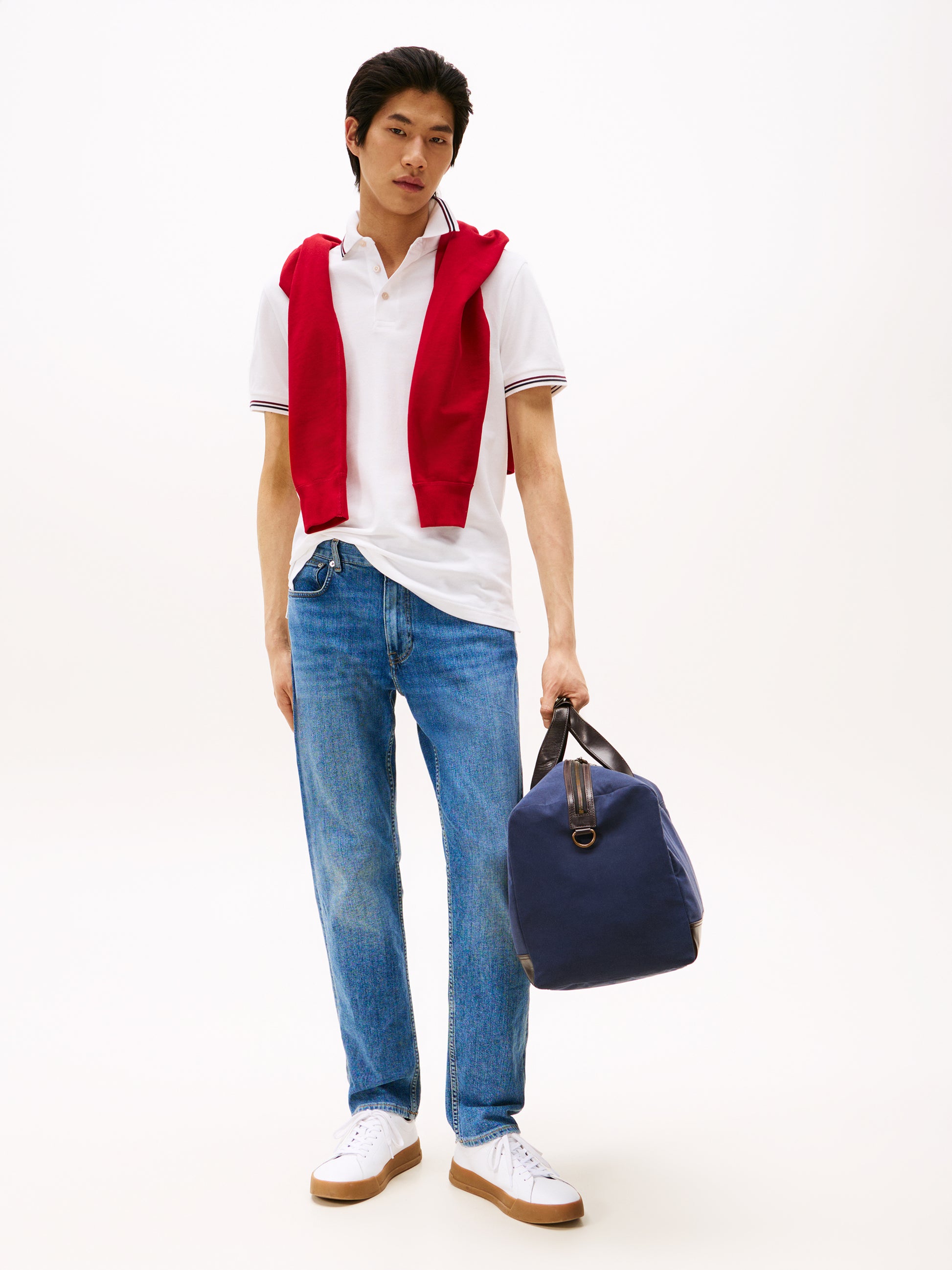 Tipped Slim Fit Polo Shirt White