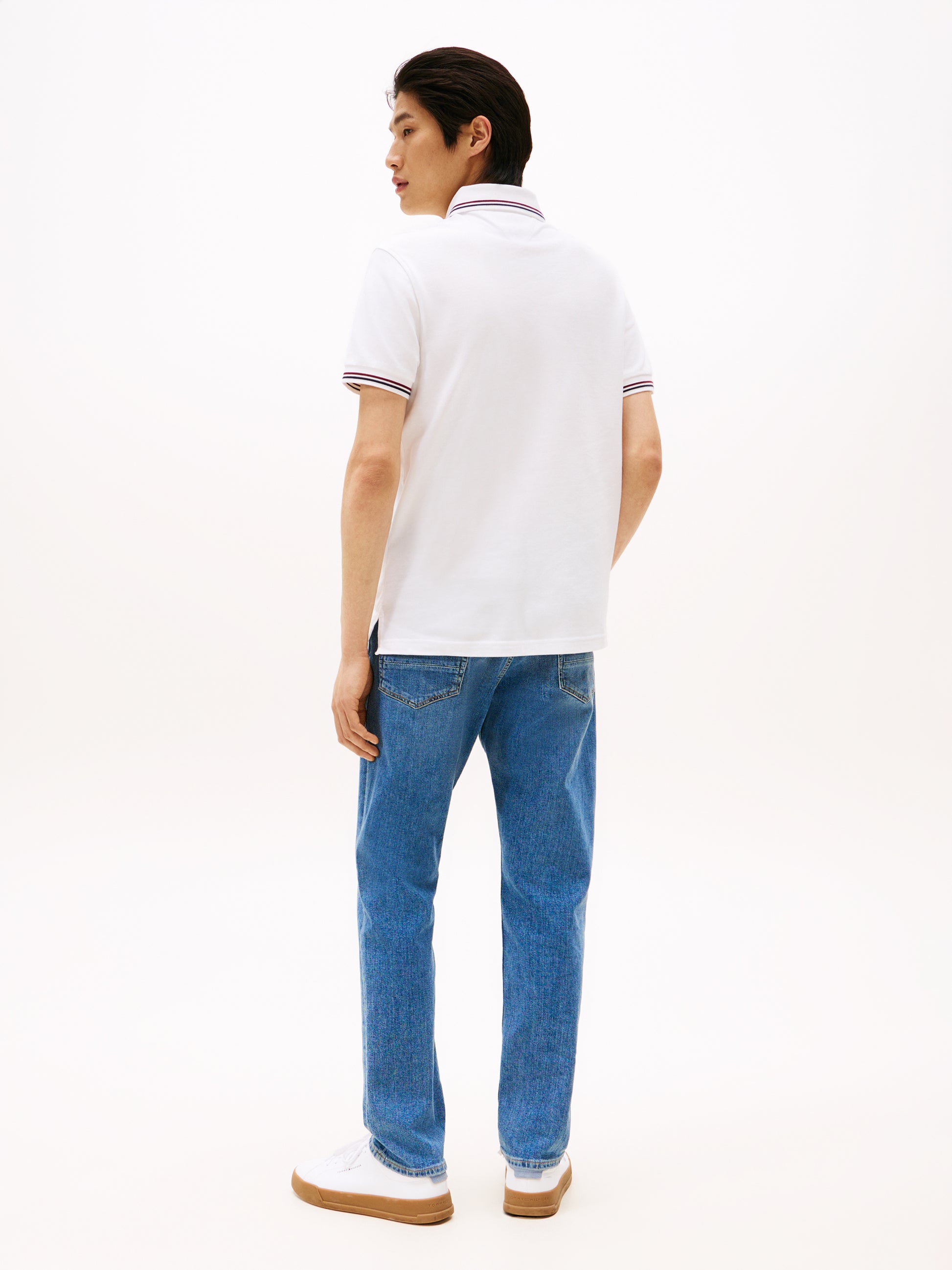 Tipped Slim Fit Polo Shirt White