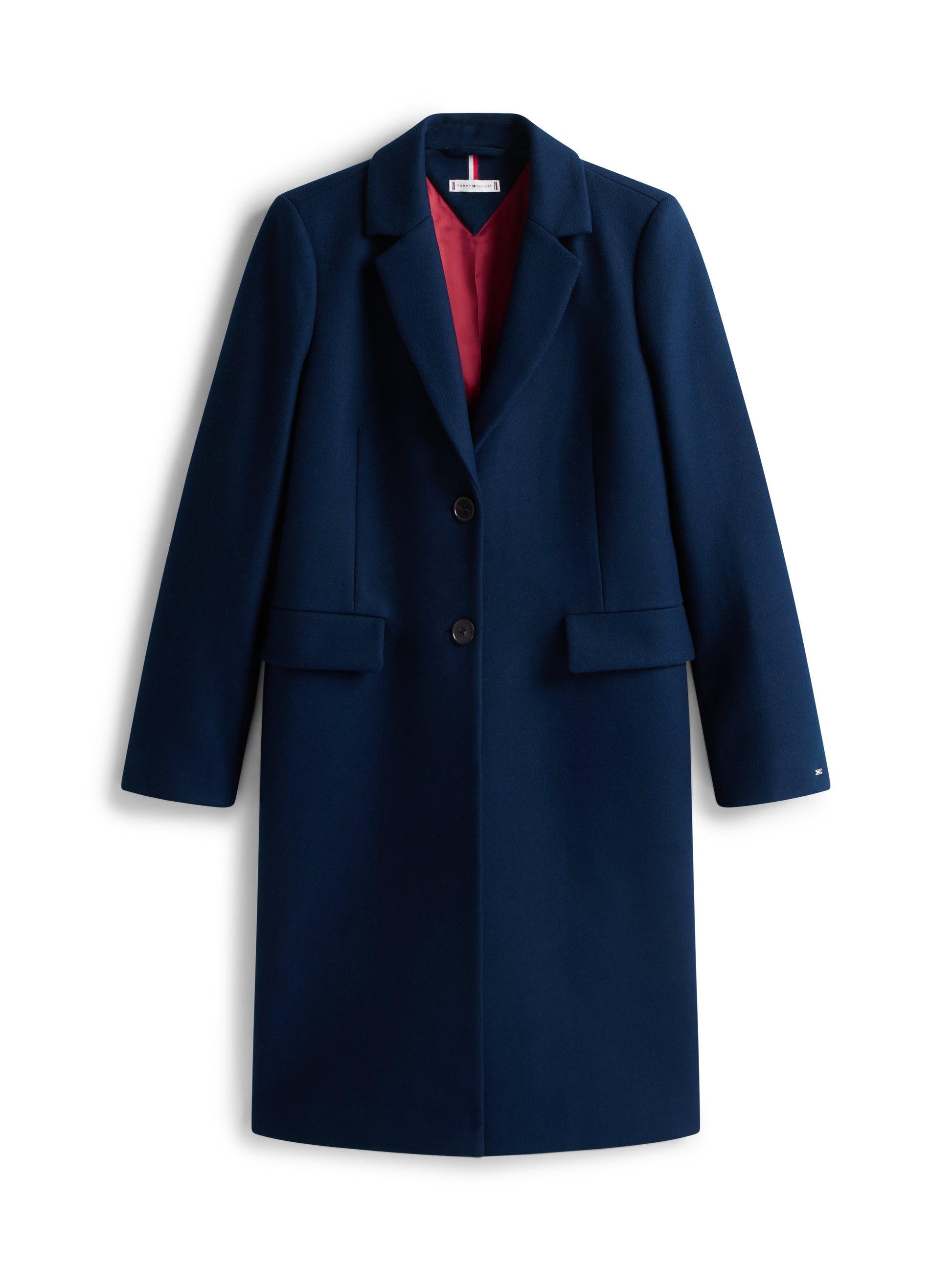 Classic Single Breasted Wool Coat Dark Night Navy