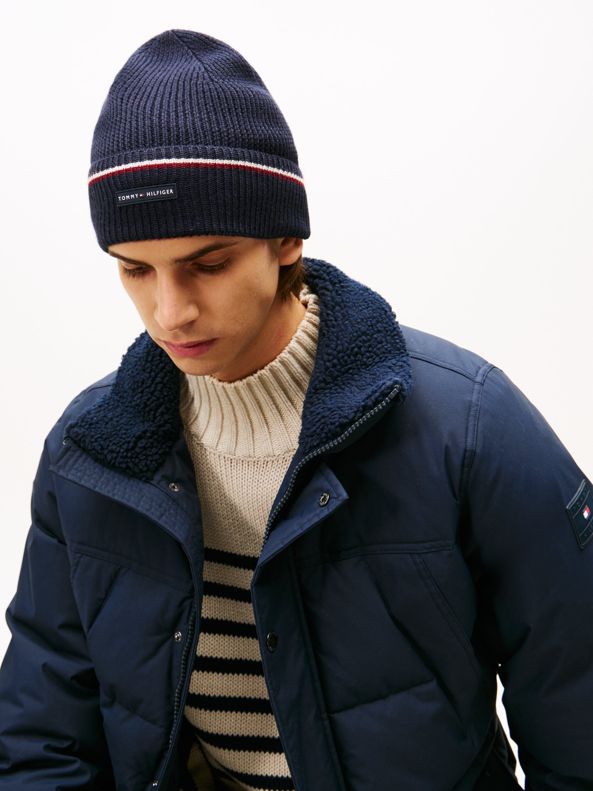 Signature Tape Wool Blend Beanie