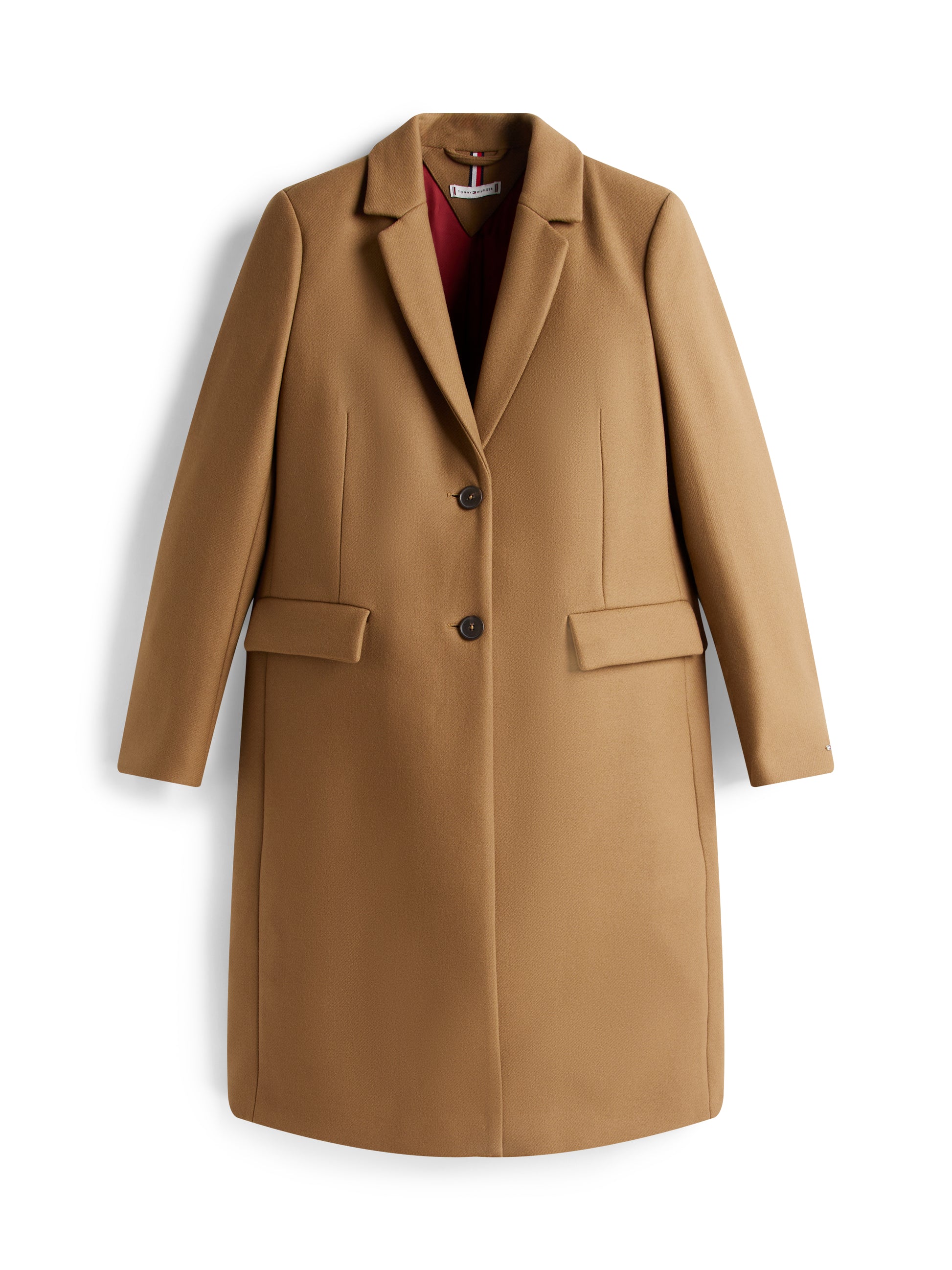 Classic Single Breasted Wool Coat Light Beige