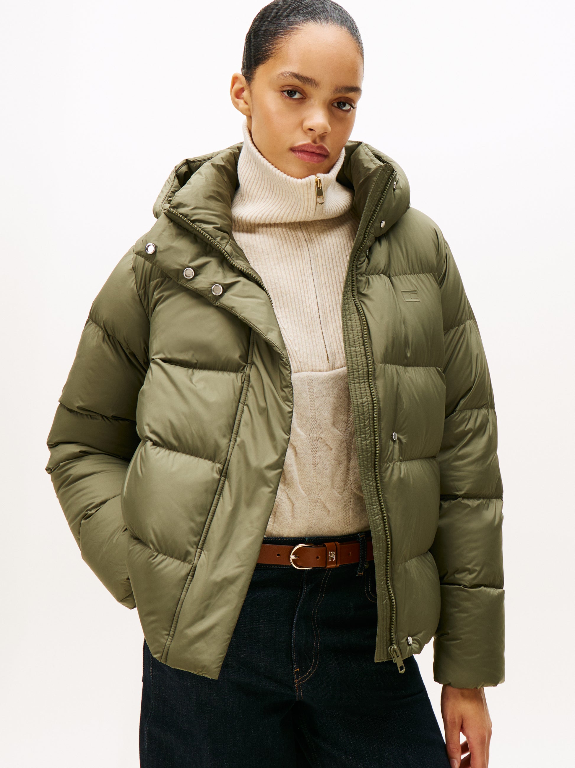 Short Down Jacket Olive