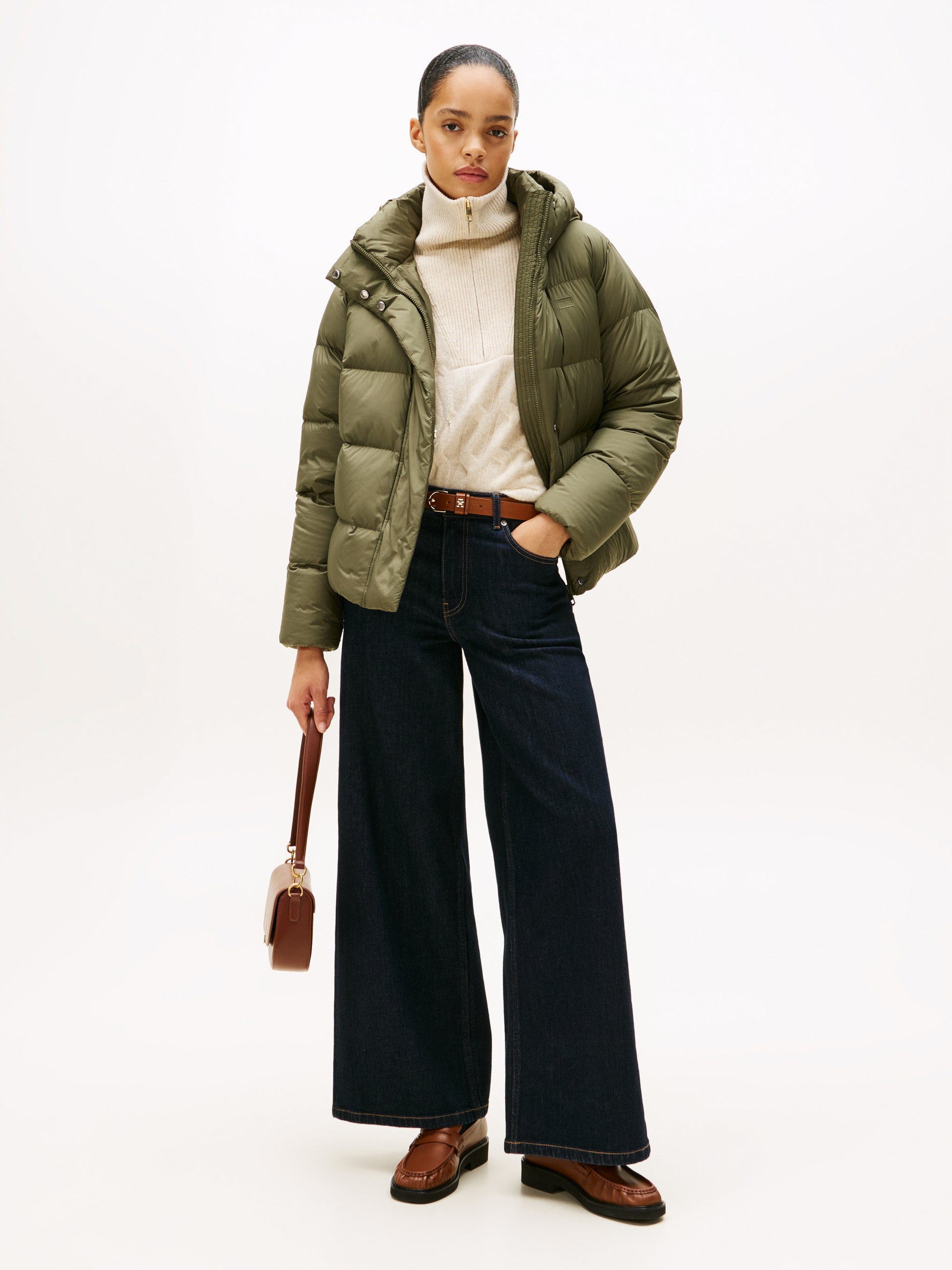 Short Down Jacket Olive