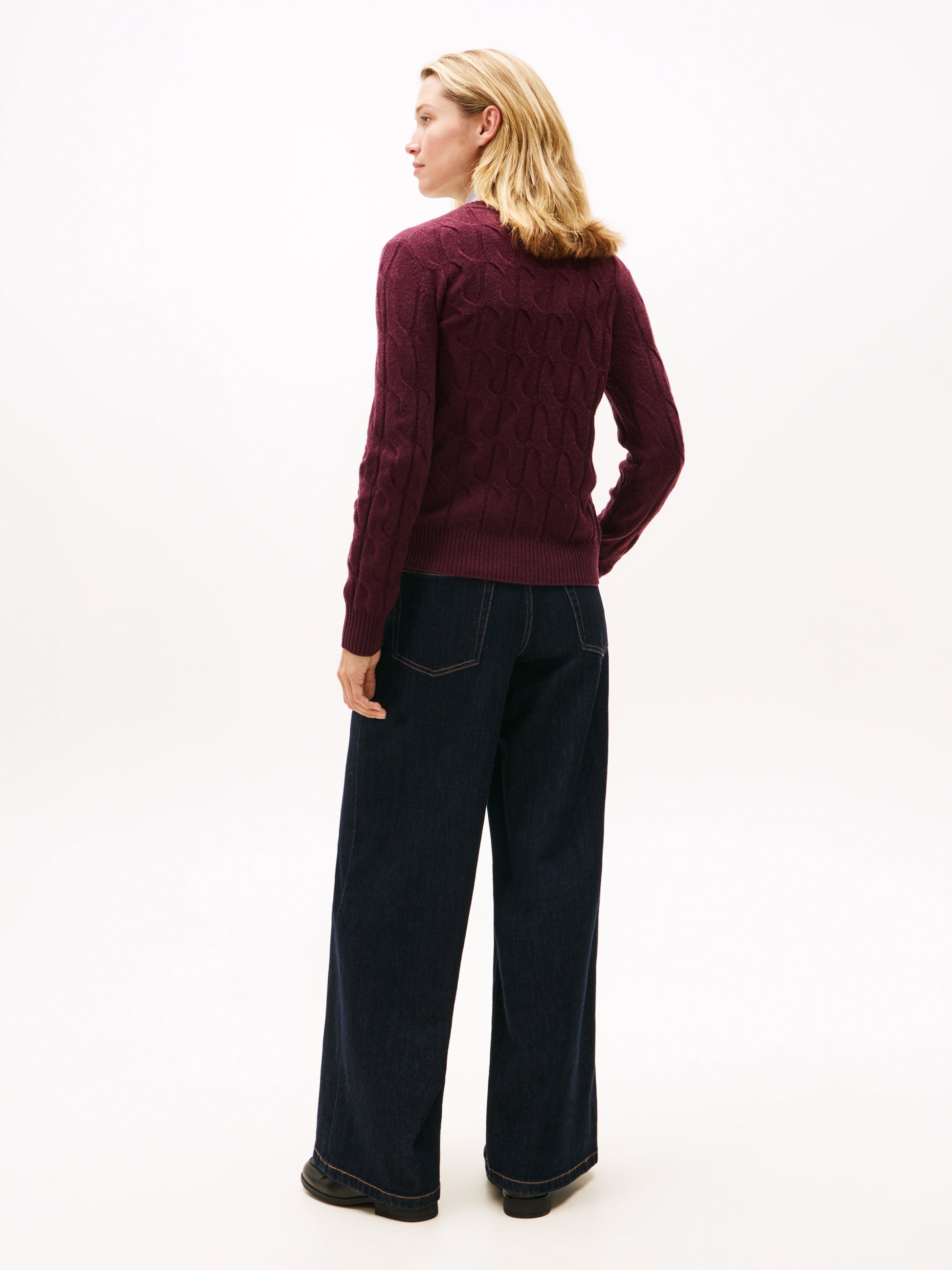 Soft Wool Crew Neck Sweatshirt Deep Burgundy