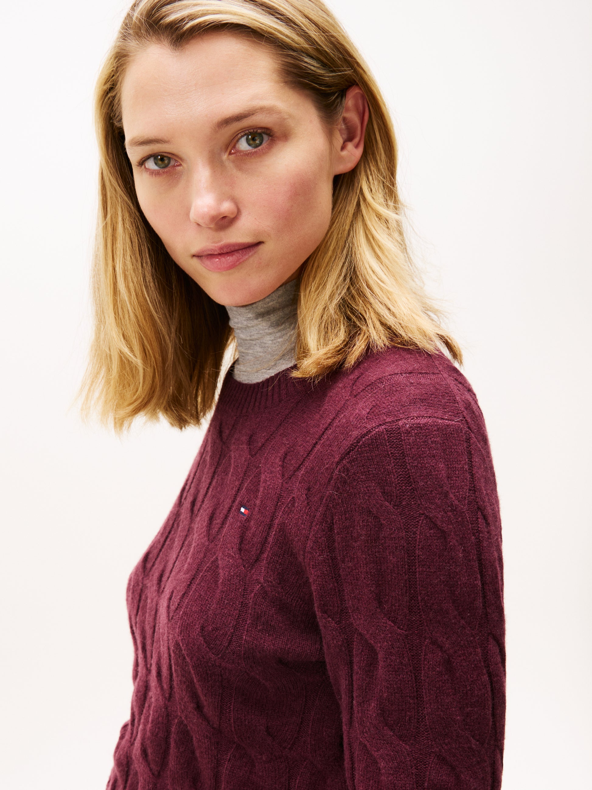 Soft Wool Crew Neck Sweatshirt Deep Burgundy