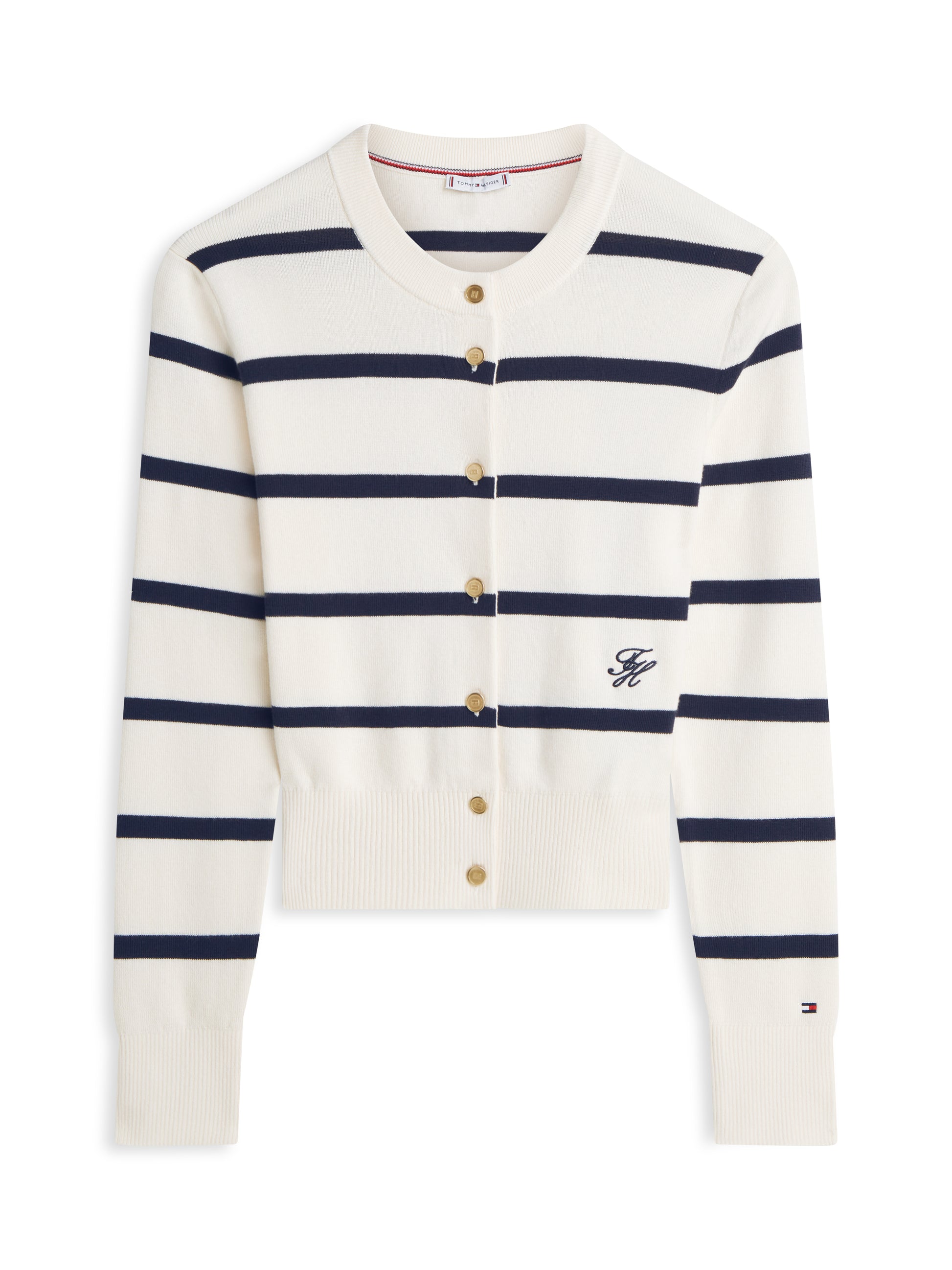 Premium Knit Gold-Tone Button Cardigan