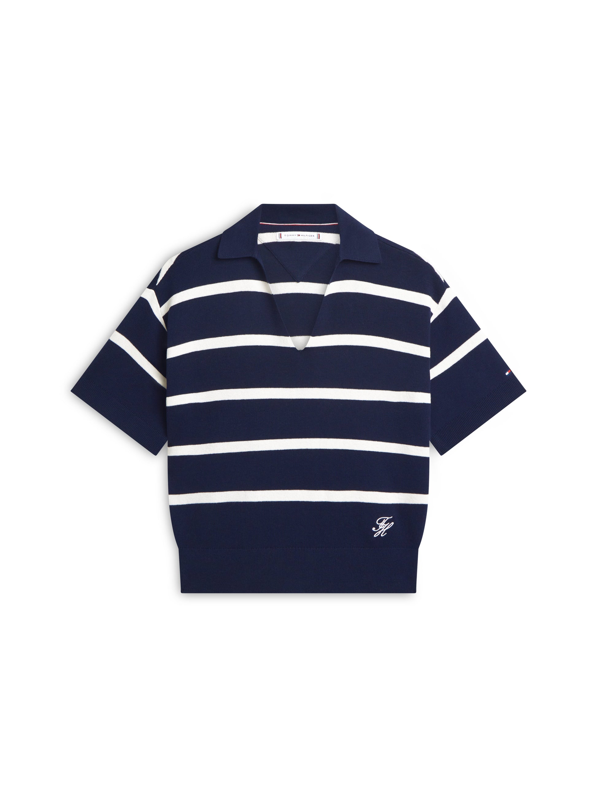 Premium Knit Relaxed Polo Jumper Navy