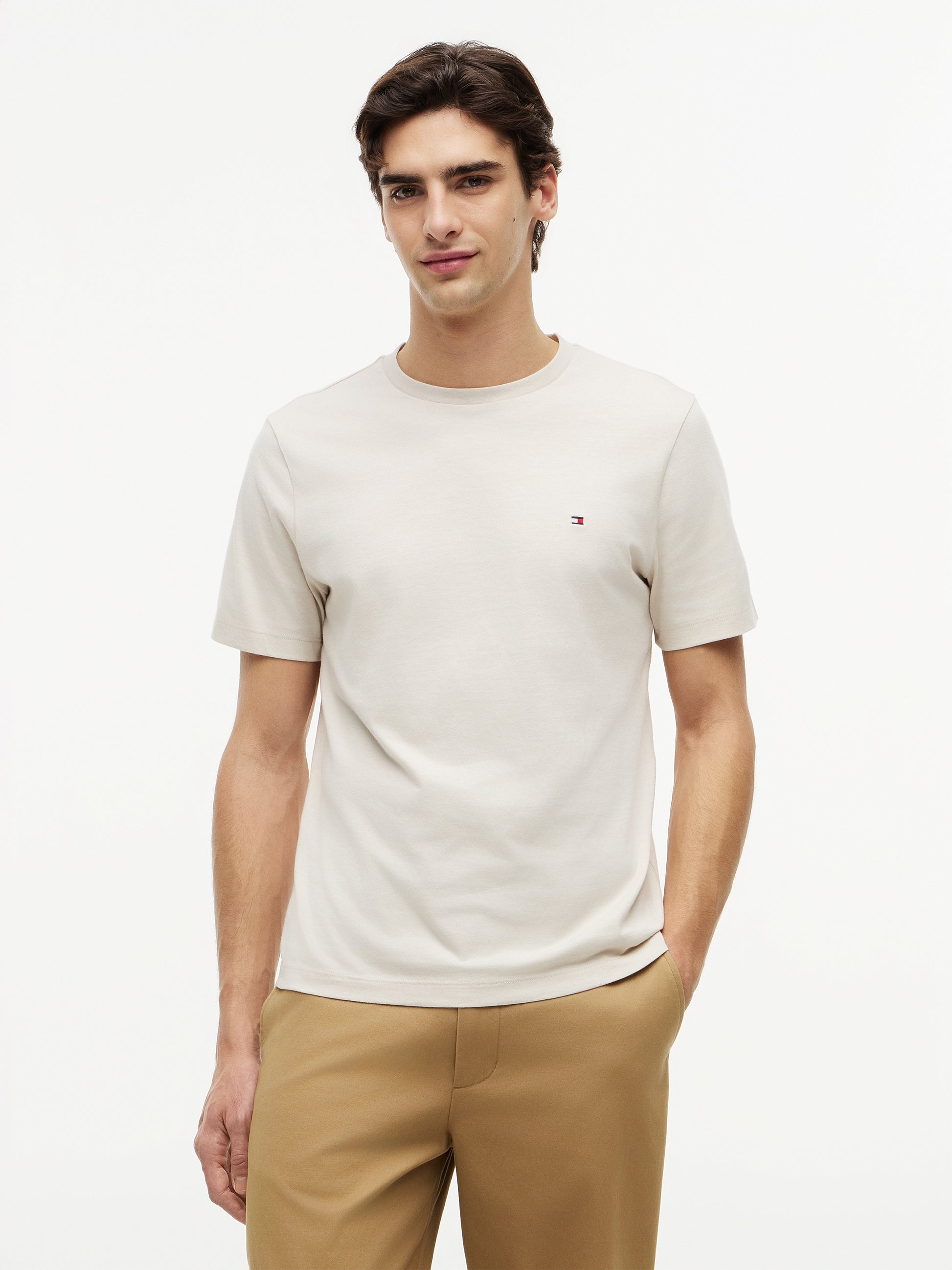 Flag Embroidery Crew Neck T-Shirt