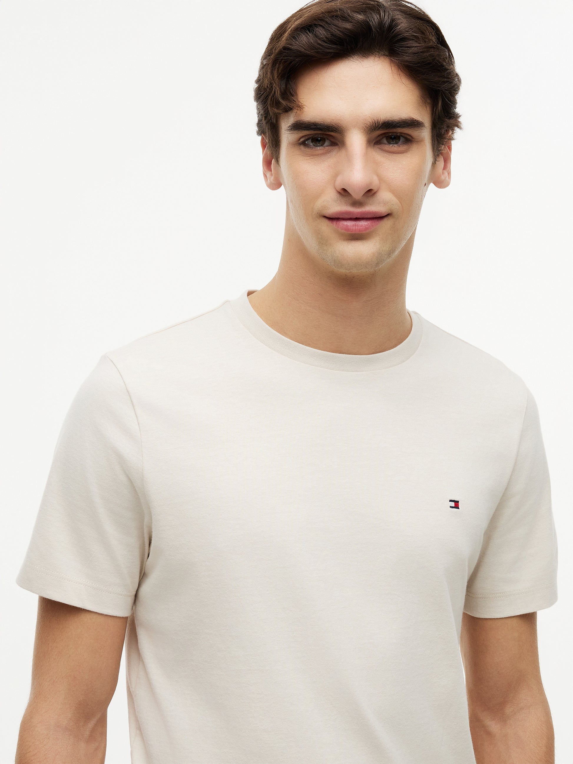 Flag Embroidery Crew Neck T-Shirt