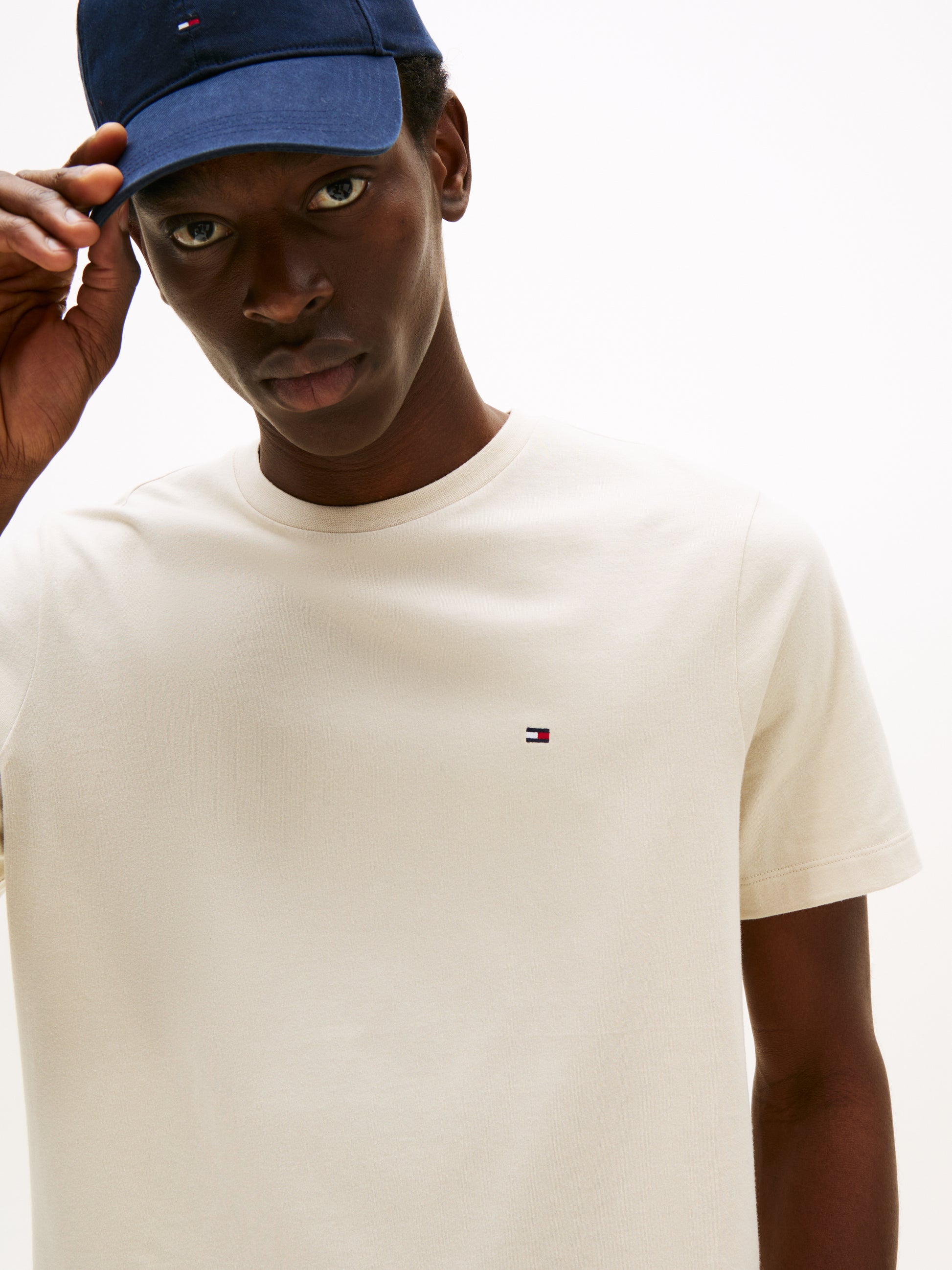 Flag Embroidery Crew Neck T-Shirt