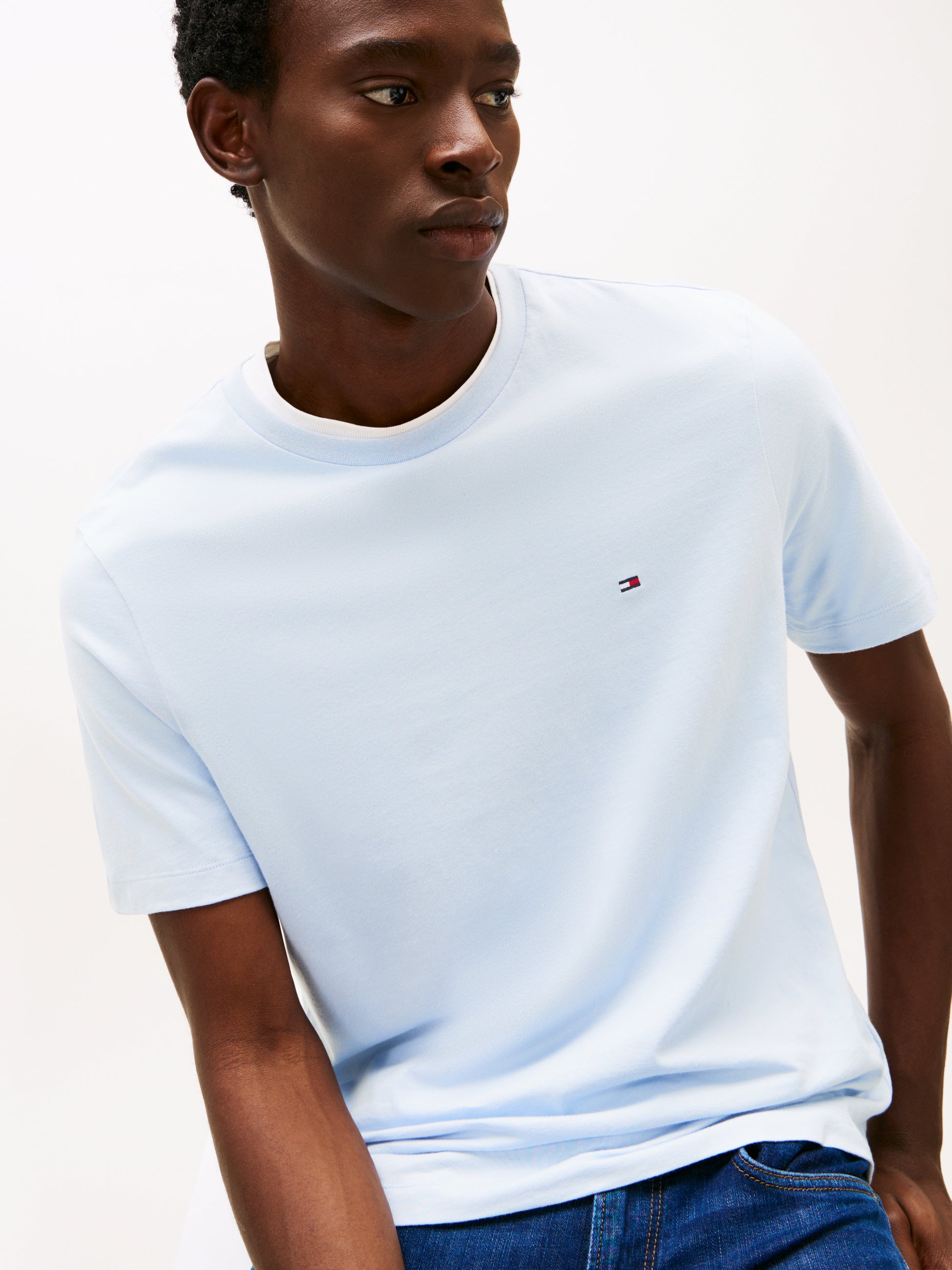 Flag Embroidery Crew Neck T-Shirt