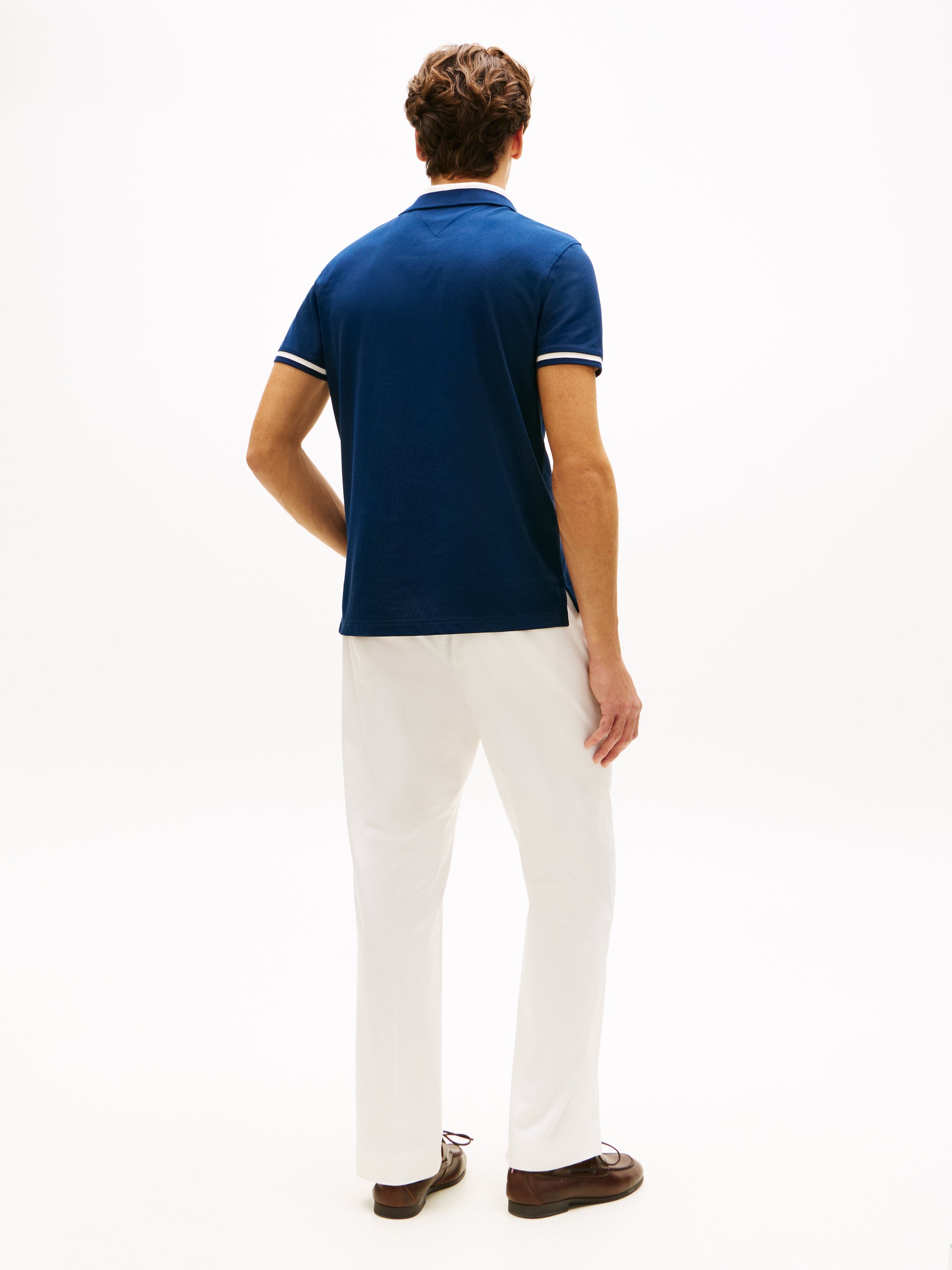 Regular Fit Colour-Blocked Collar Polo Shirt Navy