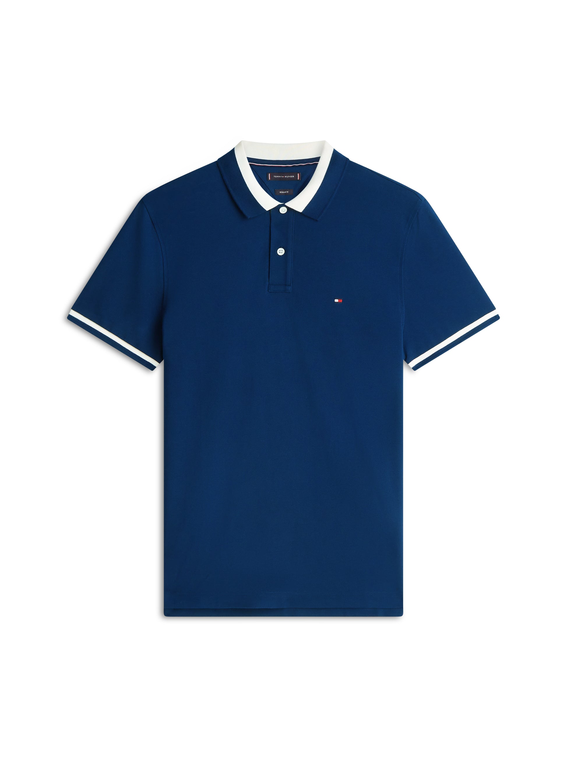 Regular Fit Colour-Blocked Collar Polo Shirt Navy