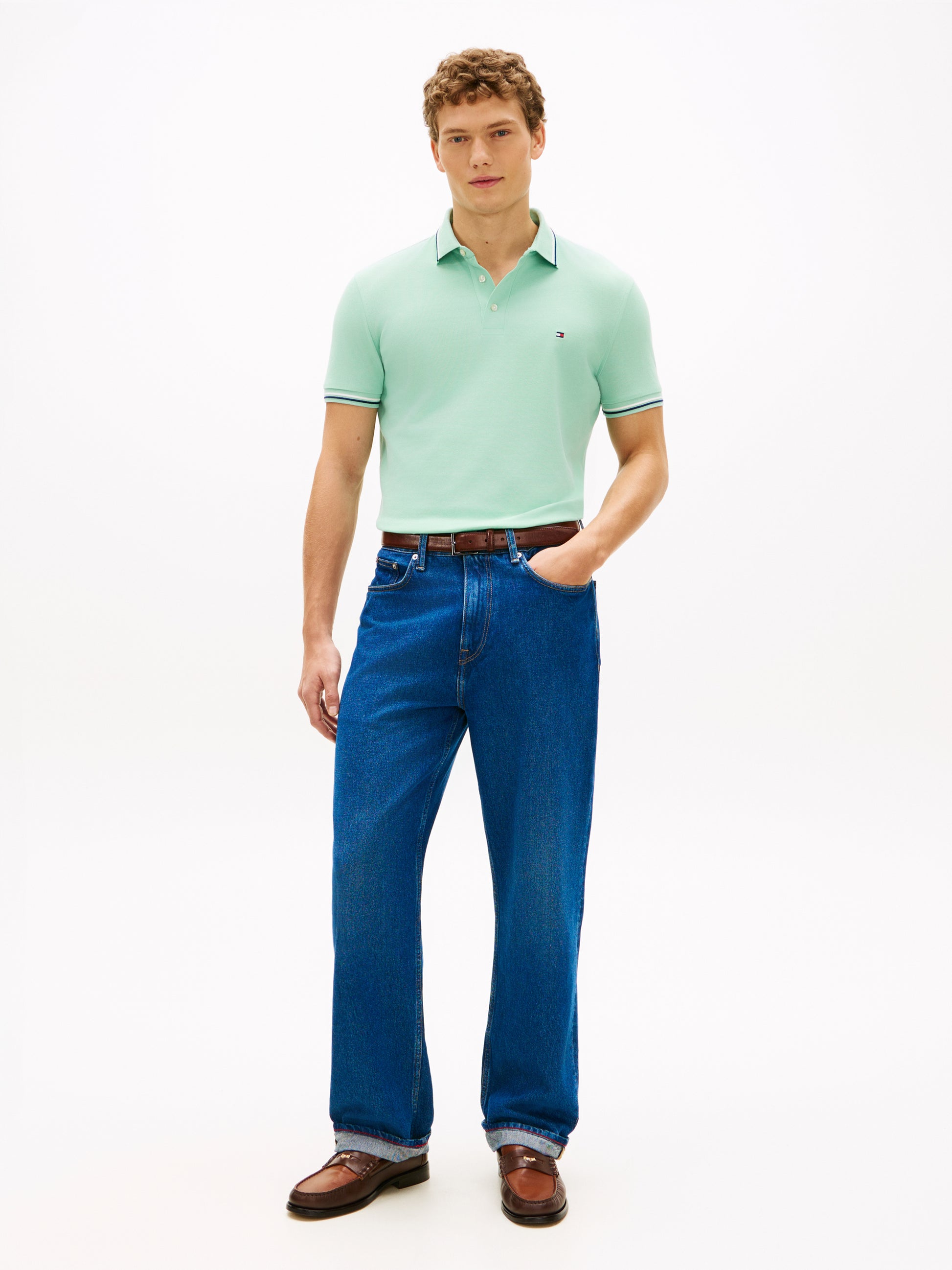 Tipped Slim Fit Polo Shirt Crushed Mint