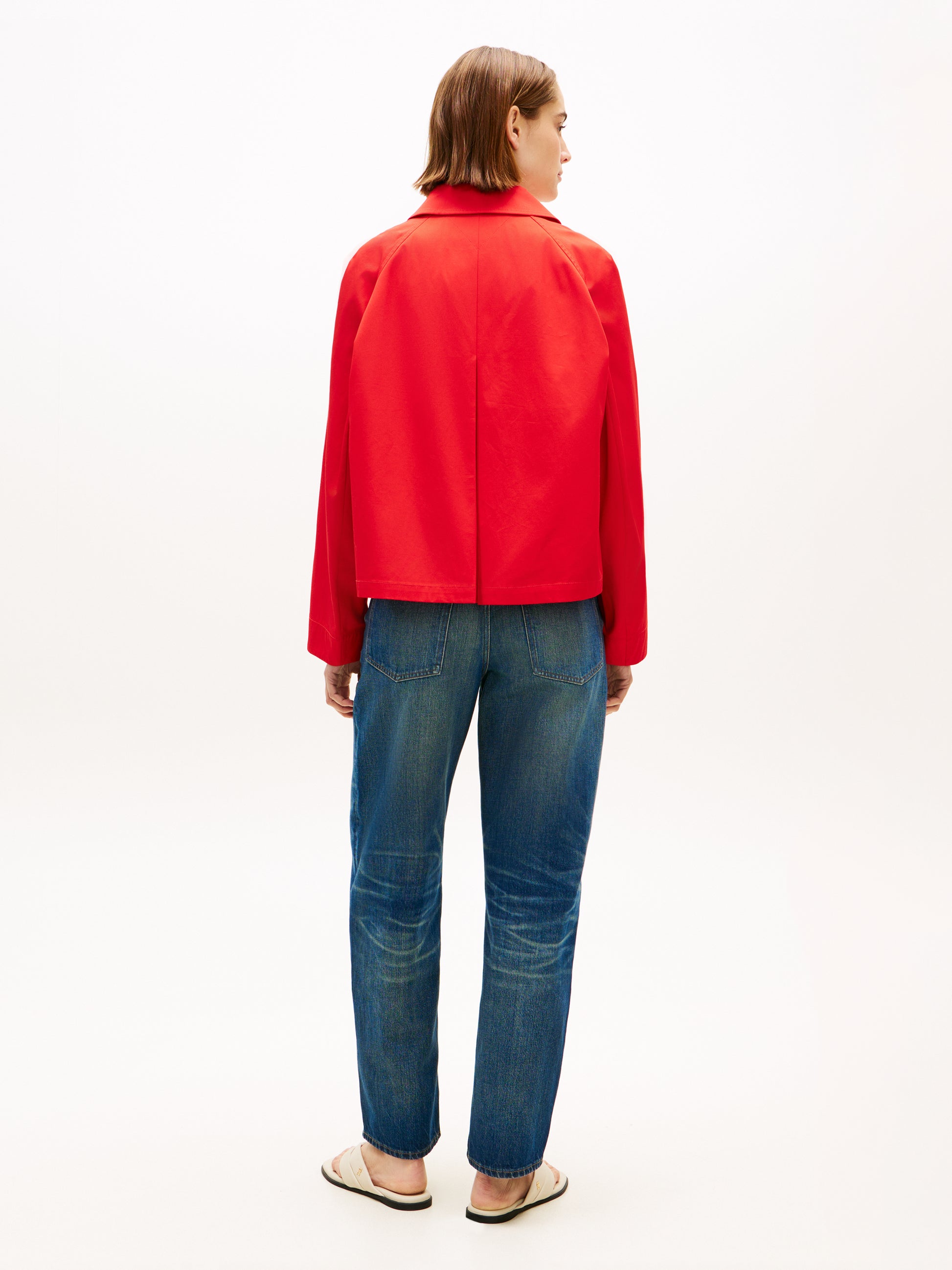 Water Repellent Collared Relaxed Short Jacket