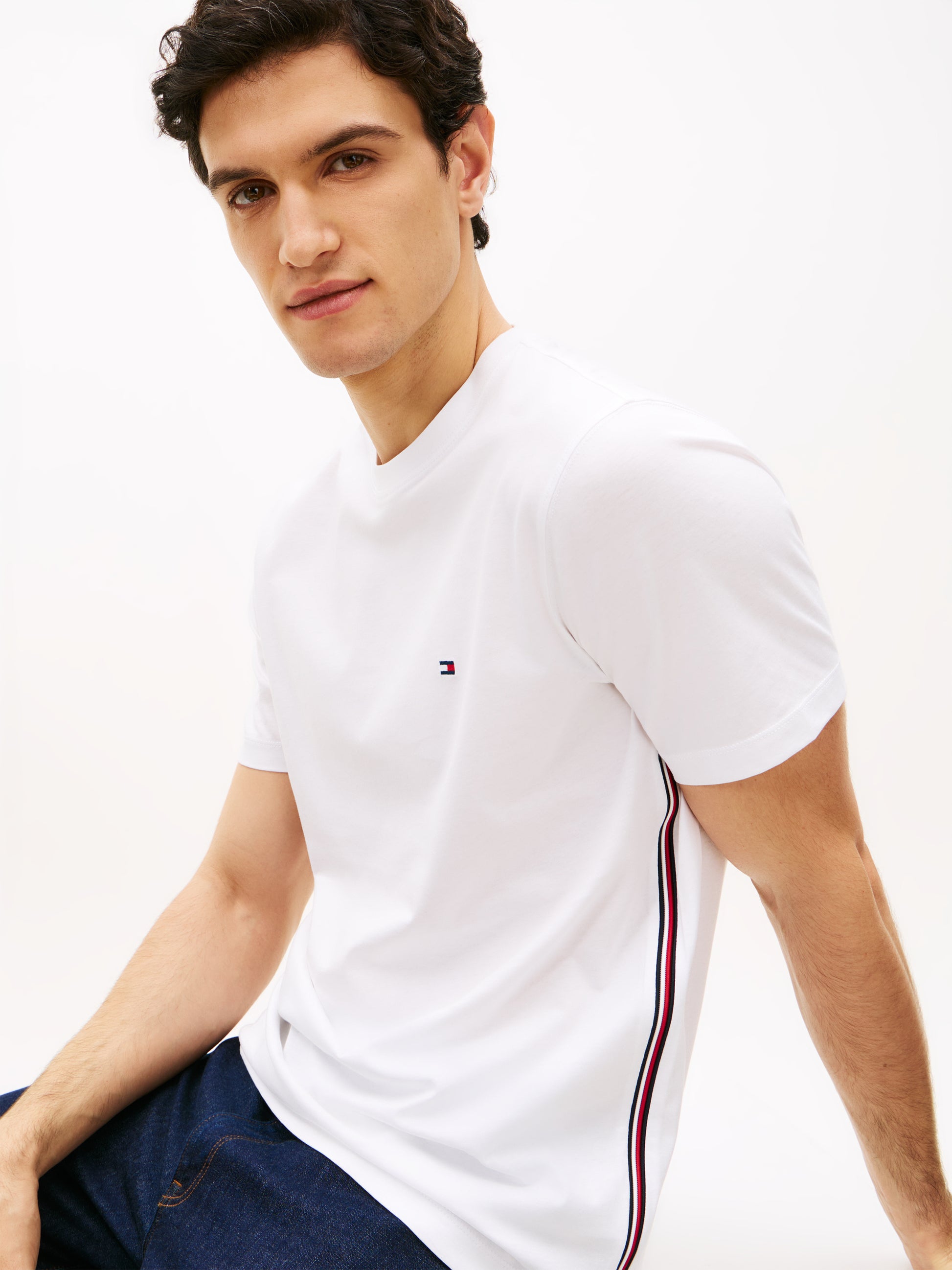 Global Stripe Side Seam Jersey T-Shirt