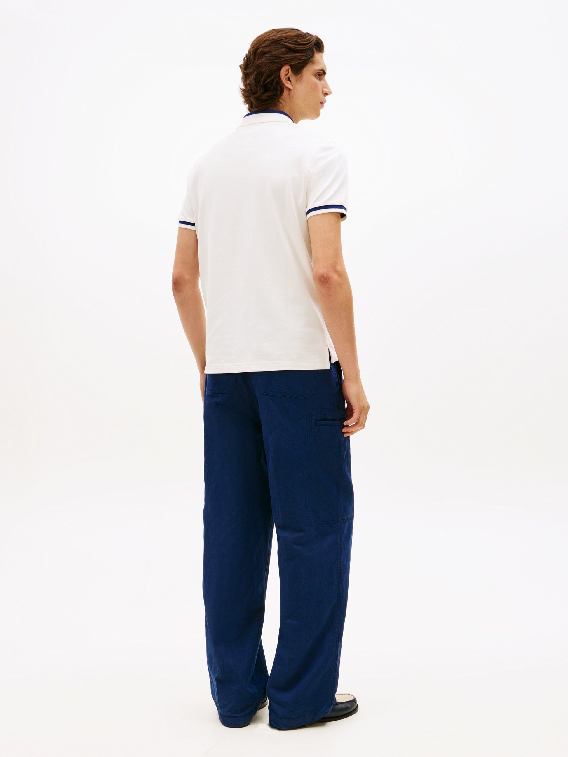 Regular Fit Colour-Blocked Collar Polo Shirt Ivory