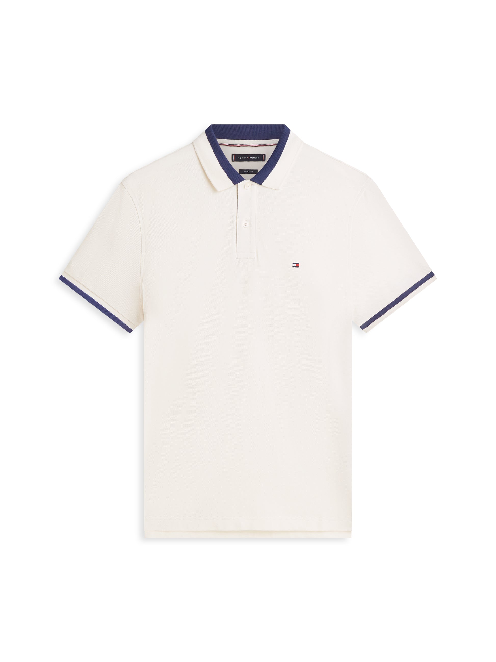 Regular Fit Colour-Blocked Collar Polo Shirt Ivory