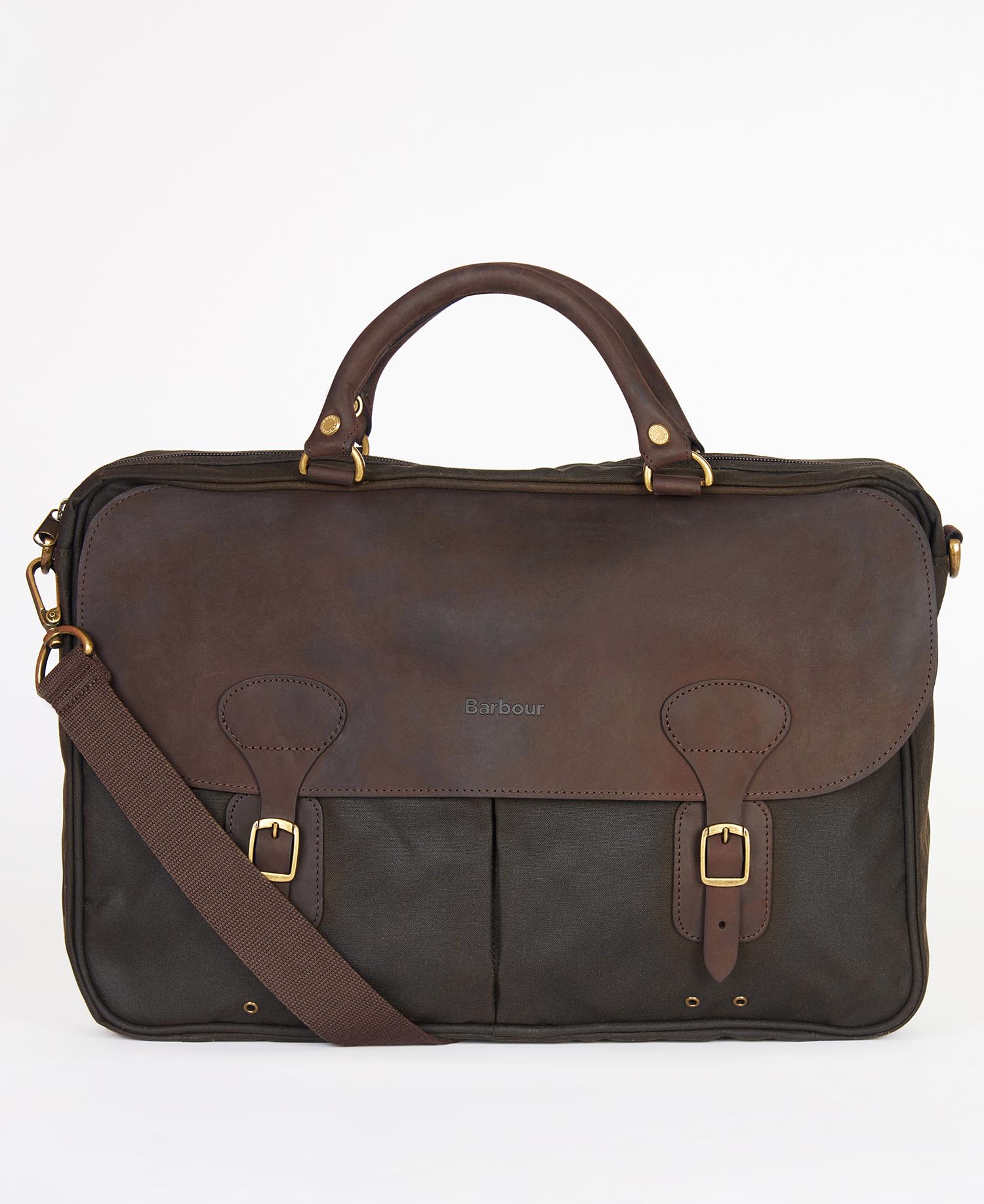 Wax Leather Briefcase - Olive