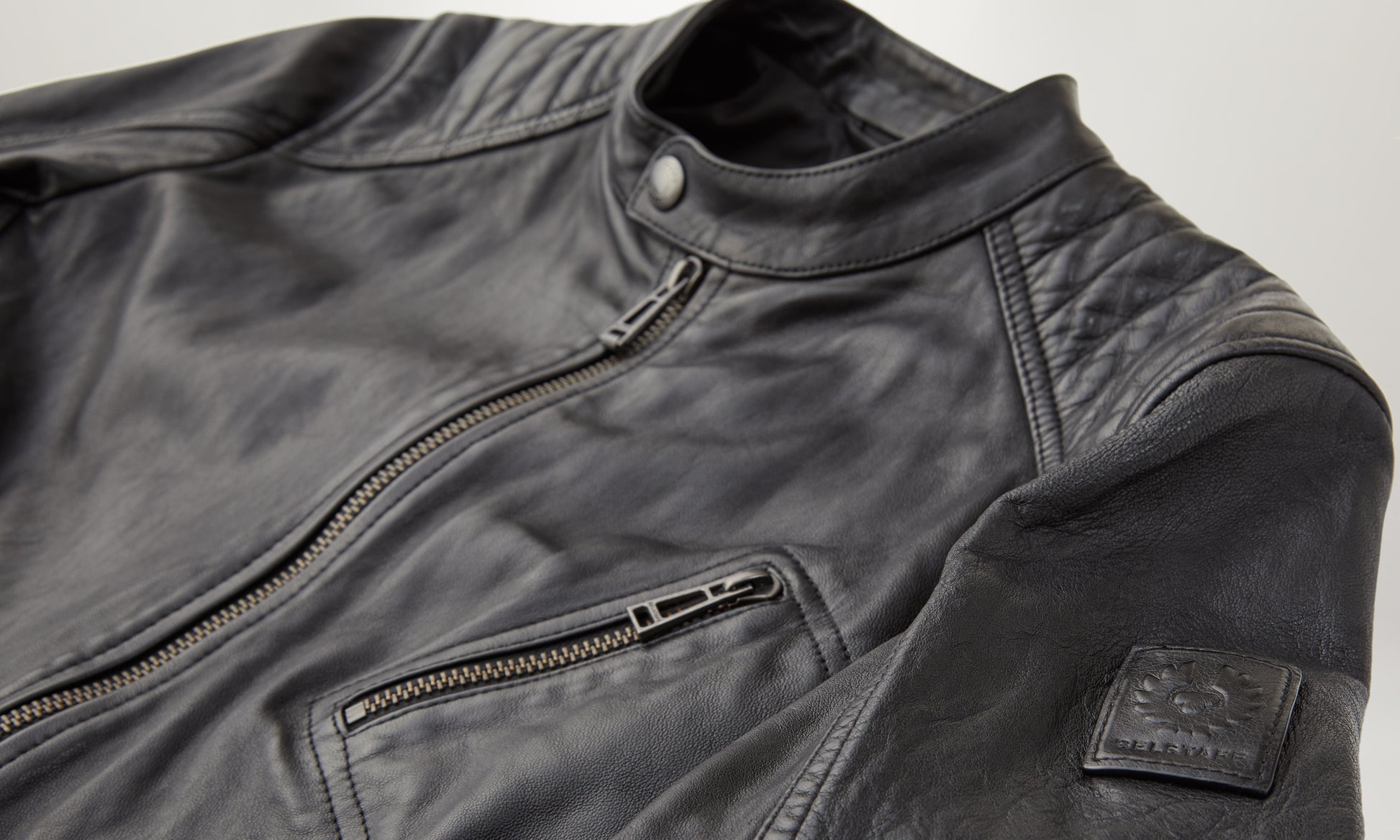 V Racer Leather Jacket Black