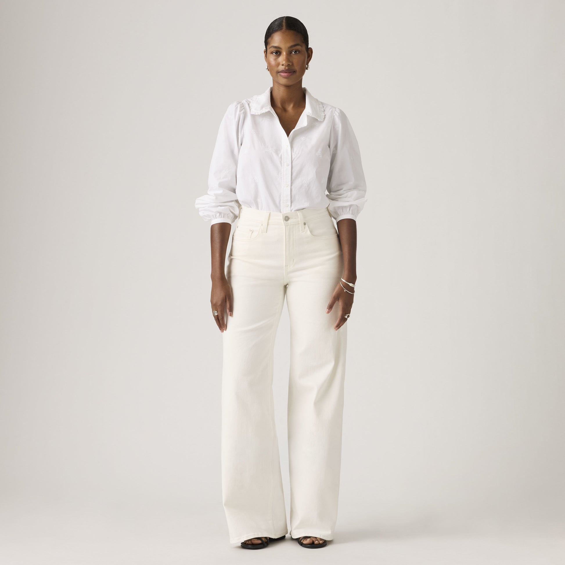 728 High rise Wide Leg Ecru