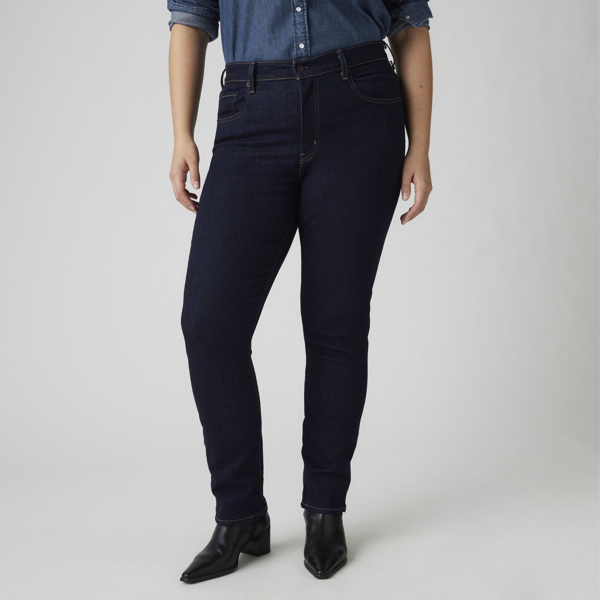 724 High Rise Straight Blue Wave