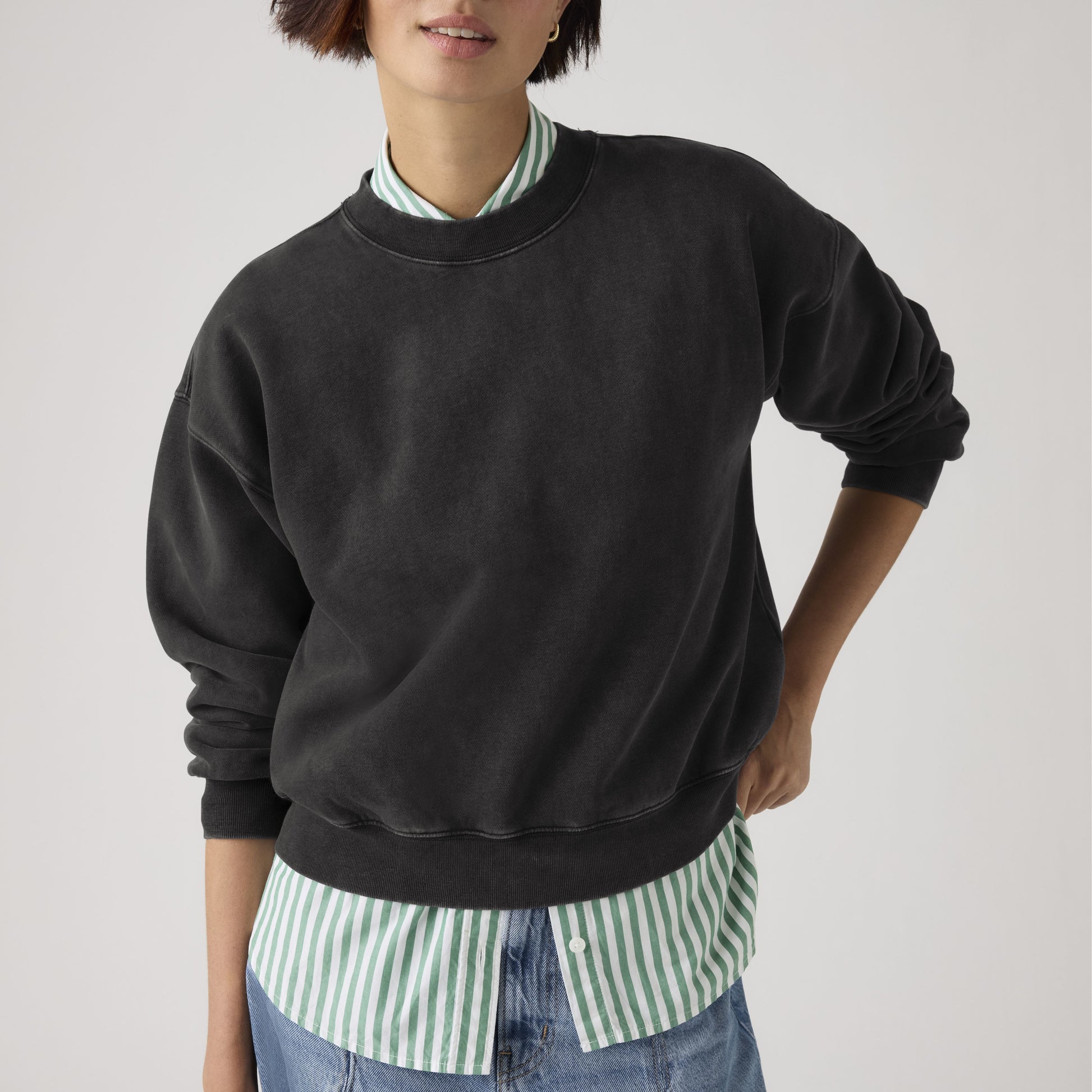 Vintage Boxy Sweatshirt Jet Black