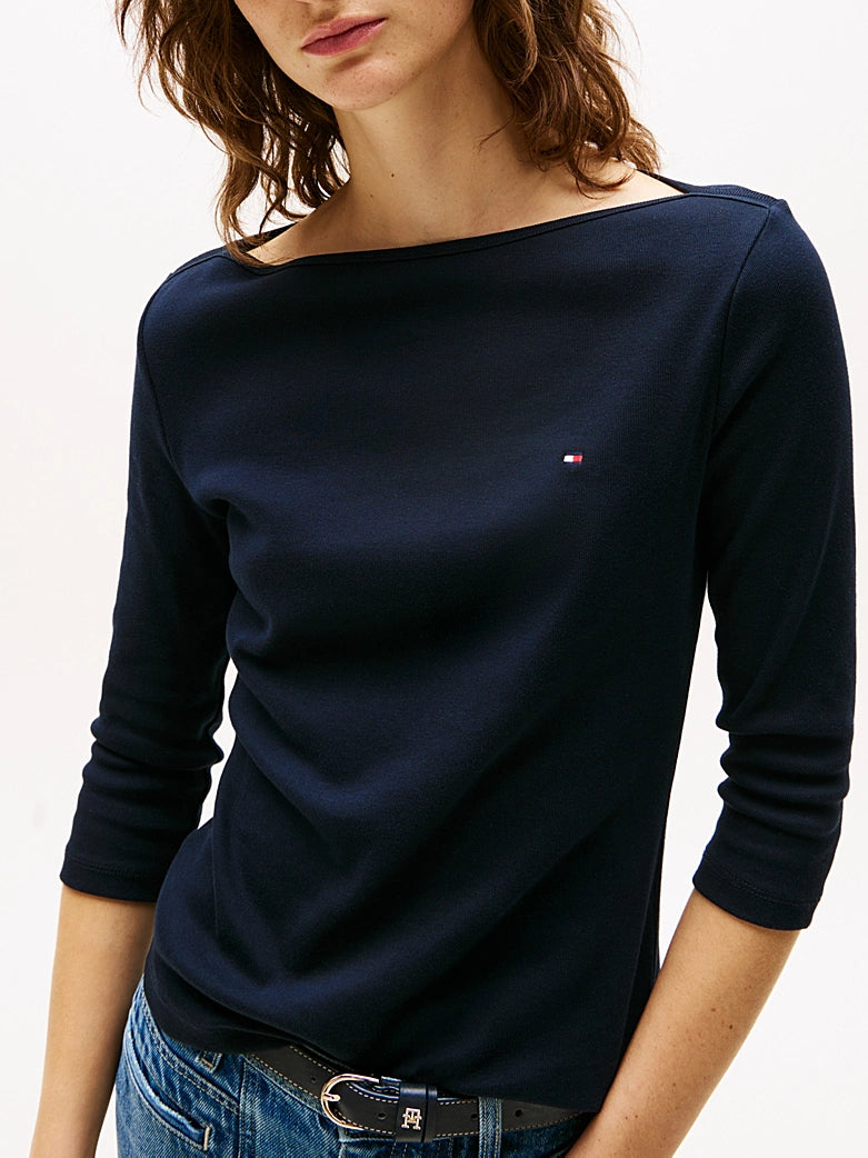 Boat Neck Slim T-Shirt Desert Sky
